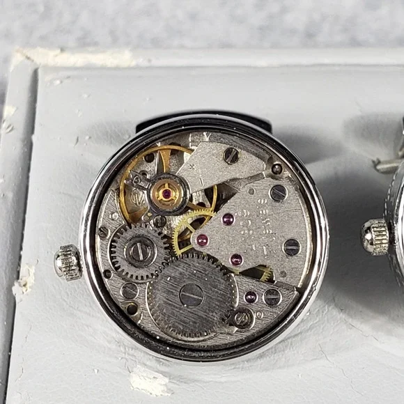 Tateossian London Mechanical‎ Cufflinks Sterling Silver Watch Movement Steampunk